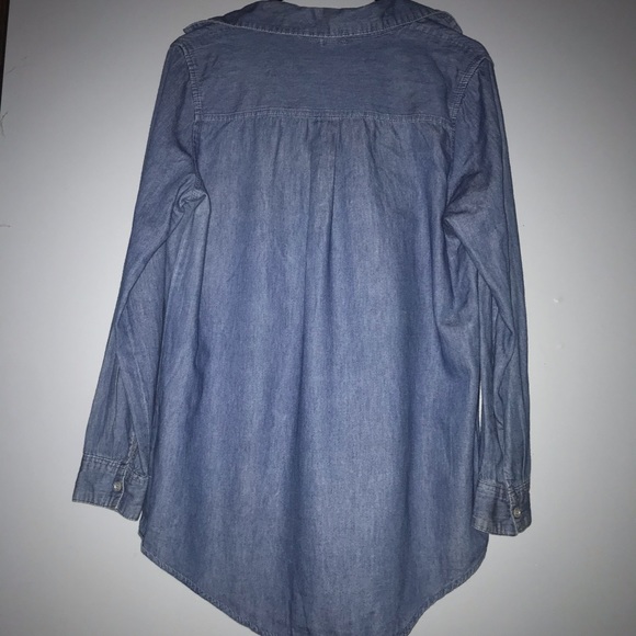 Charlotte Russe Denim look Blouse Size Large - Picture 2 of 3